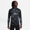 Nike Laufshirt Dri-FIT Element Camo 1/2 Zip - Schwarz/Silber