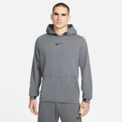 Nike Pro Hoodie Fleece - Grau/Schwarz