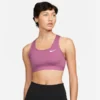 Nike Sport BH Dri-FIT Swoosh - Bordeaux/Weiß Damen