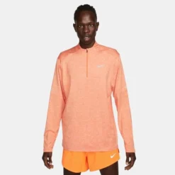 Nike Laufshirt Dri-FIT Element - Orange/Silber