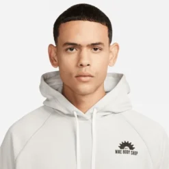 Nike Hoodie Therma-FIT Fleece Fitness Top - Iron Grau/Weiß/Schwarz -TTKX-KLEIDUNG SHOP 21d2b5aa1dd8