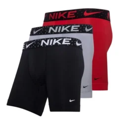 Nike Boxer Shorts Mini Swoosh 3er-Pack - Rot/Grau/Schwarz