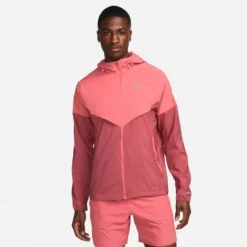 Nike Laufjacke Repel Lightweight Windrunner - Rot/Silber