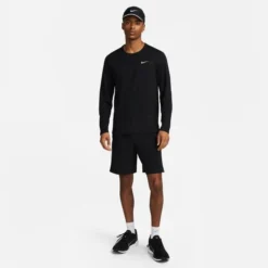 Nike Laufshirt Dri-FIT UV Miler L/S - Schwarz/Silber -TTKX-KLEIDUNG SHOP 3b277dca0c9d