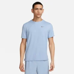 Nike Lauf T-Shirt Dri-FIT UV Miller - Cobalt Bliss/Silber
