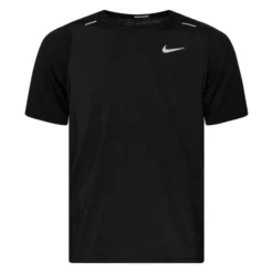 Nike Lauf T-Shirt Breathe Rise 365 - Schwarz/Silber