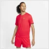 Nike Lauf T-Shirt Dri-FIT Miler - Rot/Silber