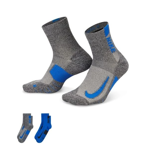 Nike Laufsocken Multiplier Knöchel 2-er Pack - Grau/Blau 1 Nike Laufsocken Multiplier Knöchel 2-er Pack - Grau/Blau