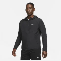 Nike Laufjacke Repel Miller - Schwarz/Silber