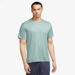 Nike Lauf T-Shirt Dri-FIT UV Miller - Mineral Green/Silber