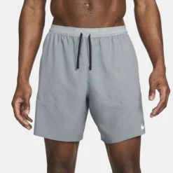 Nike Laufshorts Dri-FIT Stride 2IN1 - Smoke Grau/Silber