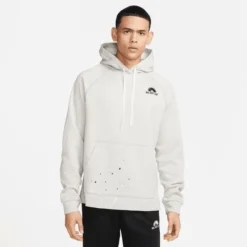 Nike Hoodie Therma-FIT Fleece Fitness Top - Iron Grau/Weiß/Schwarz