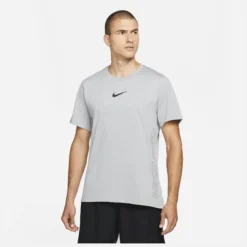 Nike Pro Training T-Shirt Dri-FIT Burnout - Grau/Weiß/Schwarz
