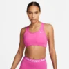 Nike Sport BH Swoosh Non-pad - Pink/Weiß Damen