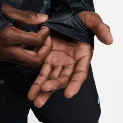 Nike Laufshirt Dri-FIT Element Camo 1/2 Zip - Schwarz/Silber -TTKX-KLEIDUNG SHOP a34ad1b58cb6