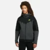 Nike Hoodie NSW Tech Fleece FZ - Schwarz/Grau/Neon