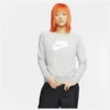 Nike Sweatshirt NSW Essential Fleece Crew - Grau/Silber/Weiß Damen