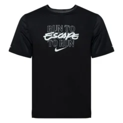 Nike Lauf T-Shirt Dri-FIT Miler Wild Run - Schwarz/Weiß