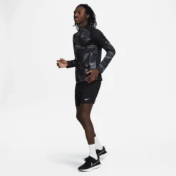 Nike Laufshirt Dri-FIT Element Camo 1/2 Zip - Schwarz/Silber -TTKX-KLEIDUNG SHOP cfee5f271559