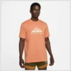 Nike Lauf T-Shirt Dri-FIT Trail - Orange/Weiß