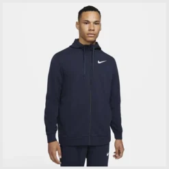 Nike Dri-FIT Hoodie - Navy/Weiß