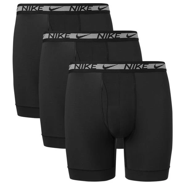 Nike Boxer Shorts Brief 3er-Pack - Schwarz/Grau 1 Nike Boxer Shorts Brief 3er-Pack - Schwarz/Grau